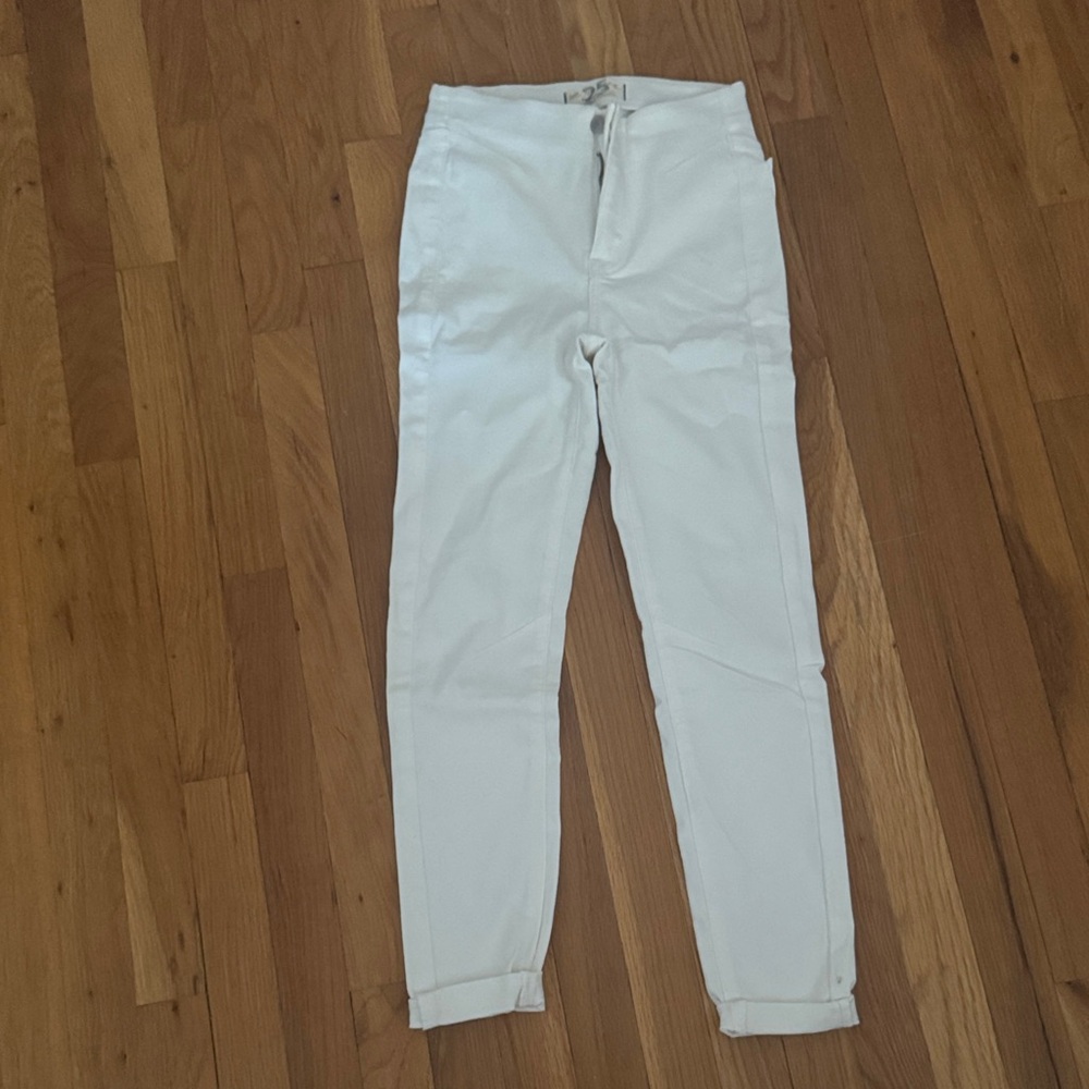 Free people White High-Waisted Skinny Jeans